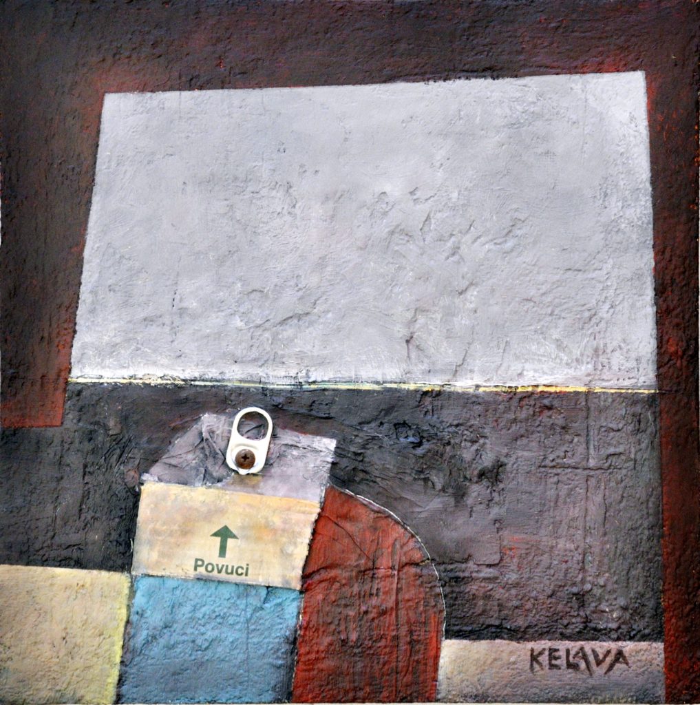 Vitomir Kelava - Povuci, 2012 assemblage 39x39 cm